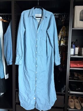 Frank & Eileen Rory Maxi Shirtdress- Famous Denim in Classic Blue Wash